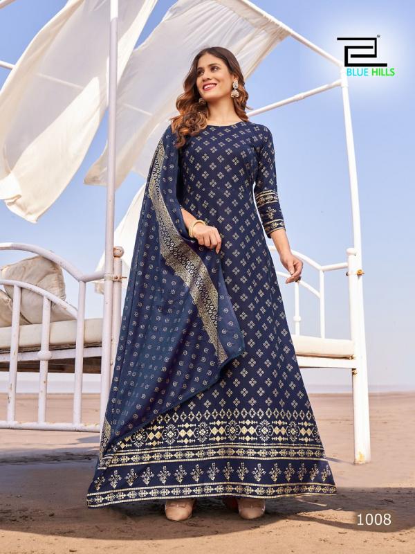 Blue Hills Dupatta Town Fancy Kurti With Dupatta Collection